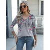 Zeagoo Womens Blouse Casual 3/4 Length Sleeve V Neck Basic T-Shirts(Hf36)