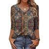 Zeagoo Womens Blouse Casual 3/4 Length Sleeve V Neck Basic T-Shirts(Mz721)