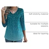 Zeagoo Womens Blouse Casual 3/4 Length Sleeve V Neck Basic T-Shirts(Xh363)