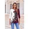 Zeagoo Women’s Casual 3/4 Sleeve T-Shirts Round Neck Tunic Tops Work Blouse(Bf183)