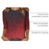 Zeagoo Women’s Casual 3/4 Sleeve T-Shirts Round Neck Tunic Tops Work Blouse(Black Red-mz838)