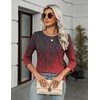 Zeagoo Women’s Casual 3/4 Sleeve T-Shirts Round Neck Tunic Tops Work Blouse(Black Red-mz838)
