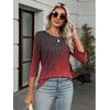 Zeagoo Women’s Casual 3/4 Sleeve T-Shirts Round Neck Tunic Tops Work Blouse(Black Red-mz838)