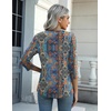 Zeagoo Women’s Casual 3/4 Sleeve T-Shirts Round Neck Tunic Tops Work Blouse(Bohemia-mz779)