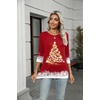 Zeagoo Women’s Casual 3/4 Sleeve T-Shirts Round Neck Tunic Tops Work Blouse(Christmas Red-sd489)