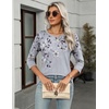 Zeagoo Women’s Casual 3/4 Sleeve T-Shirts Round Neck Tunic Tops Work Blouse(Dh62)