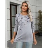 Zeagoo Women’s Casual 3/4 Sleeve T-Shirts Round Neck Tunic Tops Work Blouse(Dh62)