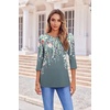 Zeagoo Women’s Casual 3/4 Sleeve T-Shirts Round Neck Tunic Tops Work Blouse(Grey Flower-wf71)