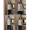 Zeagoo Women’s Casual 3/4 Sleeve T-Shirts Round Neck Tunic Tops Work Blouse(Grey Stripe)