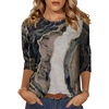 Zeagoo Women’s Casual 3/4 Sleeve T-Shirts Round Neck Tunic Tops Work Blouse(Multicolor-cx278)