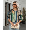 Zeagoo Women’s Casual 3/4 Sleeve T-Shirts Round Neck Tunic Tops Work Blouse(Multicolor-cx289)