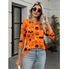 Zeagoo Women’s Casual 3/4 Sleeve T-Shirts Round Neck Tunic Tops Work Blouse(Orange Cucurbit-ws85)