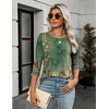 Zeagoo Women’s Casual 3/4 Sleeve T-Shirts Round Neck Tunic Tops Work Blouse(Pa171)