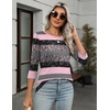 Zeagoo Women’s Casual 3/4 Sleeve T-Shirts Round Neck Tunic Tops Work Blouse(Pink Stripe-tz245)