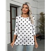 Zeagoo Women’s Casual 3/4 Sleeve T-Shirts Round Neck Tunic Tops Work Blouse(Polka Dots-jh592)