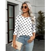 Zeagoo Women’s Casual 3/4 Sleeve T-Shirts Round Neck Tunic Tops Work Blouse(Polka Dots-jh592)