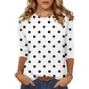 Zeagoo Women’s Casual 3/4 Sleeve T-Shirts Round Neck Tunic Tops Work Blouse(Polka Dots-jh592)