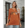 Zeagoo Women’s Casual 3/4 Sleeve T-Shirts Round Neck Tunic Tops Work Blouse(Pumpkin-ws86)