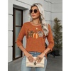 Zeagoo Women’s Casual 3/4 Sleeve T-Shirts Round Neck Tunic Tops Work Blouse(Pumpkin-ws86)