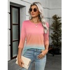 Zeagoo Women’s Casual 3/4 Sleeve T-Shirts Round Neck Tunic Tops Work Blouse(Rainbow-jb218)