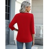 Zeagoo Women’s Casual 3/4 Sleeve T-Shirts Round Neck Tunic Tops Work Blouse(Red Christmas-sd485)