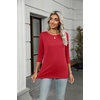 Zeagoo Women’s Casual 3/4 Sleeve T-Shirts Round Neck Tunic Tops Work Blouse(Red-tr)