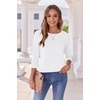 Zeagoo Women’s Casual 3/4 Sleeve T-Shirts Round Neck Tunic Tops Work Blouse(White)