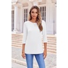Zeagoo Women’s Casual 3/4 Sleeve T-Shirts Round Neck Tunic Tops Work Blouse(White)