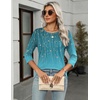 Zeagoo Women’s Casual 3/4 Sleeve T-Shirts Round Neck Tunic Tops Work Blouse(Xh363)