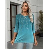 Zeagoo Women’s Casual 3/4 Sleeve T-Shirts Round Neck Tunic Tops Work Blouse(Xh363)