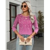 Zeagoo Women’s Casual 3/4 Sleeve T-Shirts Round Neck Tunic Tops Work Blouse(Xh370)