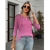Zeagoo Women’s Casual 3/4 Sleeve T-Shirts Round Neck Tunic Tops Work Blouse(Xh370)