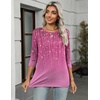 Zeagoo Women’s Casual 3/4 Sleeve T-Shirts Round Neck Tunic Tops Work Blouse(Xh370)