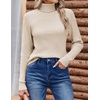 Zeagoo Womens Sweaters Turtleneck Cable Knit Long Sleeve Pullover Fall Tops(Beige)