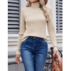 Zeagoo Womens Sweaters Turtleneck Cable Knit Long Sleeve Pullover Fall Tops(Beige)