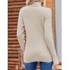 Zeagoo Womens Sweaters Turtleneck Cable Knit Long Sleeve Pullover Fall Tops(Beige)
