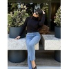 Zeagoo Womens Sweaters Turtleneck Cable Knit Long Sleeve Pullover Fall Tops(Black)