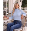 Zeagoo Womens Sweaters Turtleneck Cable Knit Long Sleeve Pullover Fall Tops(Blue)