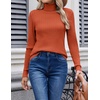 Zeagoo Womens Sweaters Turtleneck Cable Knit Long Sleeve Pullover Fall Tops(Caramel)