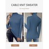 Zeagoo Womens Sweaters Turtleneck Cable Knit Long Sleeve Pullover Fall Tops(Navy Blue)
