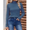 Zeagoo Womens Sweaters Turtleneck Cable Knit Long Sleeve Pullover Fall Tops(Navy Blue)