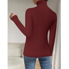 Zeagoo Womens Sweaters Turtleneck Cable Knit Long Sleeve Pullover Fall Tops(Red)