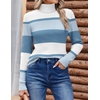 Zeagoo Womens Sweaters Turtleneck Cable Knit Long Sleeve Pullover Fall Tops(Z Baby Blue)