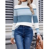 Zeagoo Womens Sweaters Turtleneck Cable Knit Long Sleeve Pullover Fall Tops(Z Baby Blue)