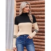 Zeagoo Womens Sweaters Turtleneck Cable Knit Long Sleeve Pullover Fall Tops(Z Black)