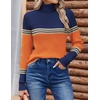 Zeagoo Womens Sweaters Turtleneck Cable Knit Long Sleeve Pullover Fall Tops(Z Orange)