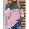 Zeagoo Womens Sweaters Turtleneck Cable Knit Long Sleeve Pullover Fall Tops(Z Pink)