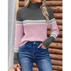 Zeagoo Womens Sweaters Turtleneck Cable Knit Long Sleeve Pullover Fall Tops(Z Pink)