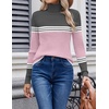 Zeagoo Womens Sweaters Turtleneck Cable Knit Long Sleeve Pullover Fall Tops(Z Pink)