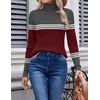 Zeagoo Womens Sweaters Turtleneck Cable Knit Long Sleeve Pullover Fall Tops(Z Wine Red)